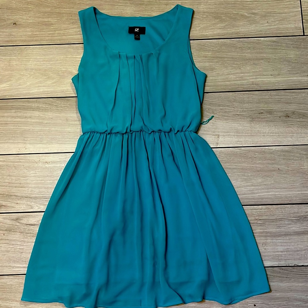 Turquoise flowy dress
